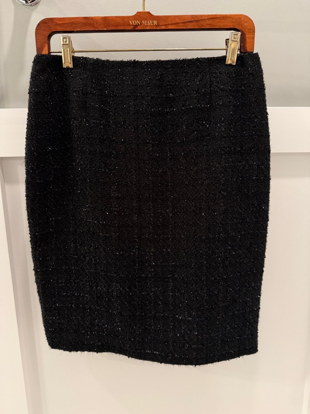 Evan Picone Black Tweed Sparkle Pencil Skirt